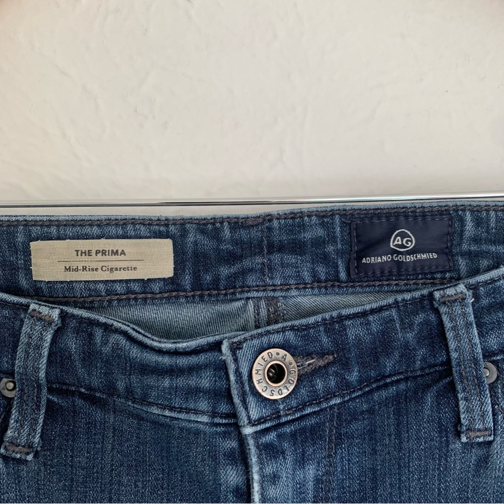 AG Adriano Goldschmied The Prima Mid-rise Cigarette Medium Wash Jean Retro 30 - Picture 3 of 11